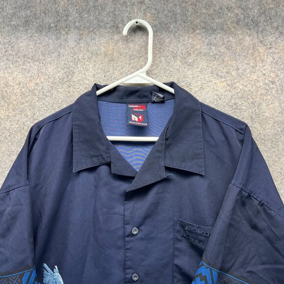 Vintage Southpole Shirt Mens XXL Blue Hawaiian Button Y2K Palm Trees Streetwear - Picture 9 of 14